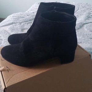 LIURUIJIA Women'a Booties Mid Mid Block Heel Ankle Boots Slip On Side Zippers